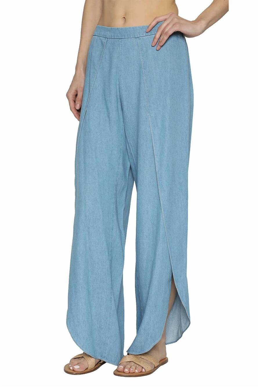NEW DREW whitney side slits denim pant in bleach